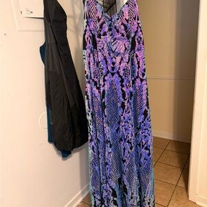 Vibrant Purple and Blue Maxi Dress